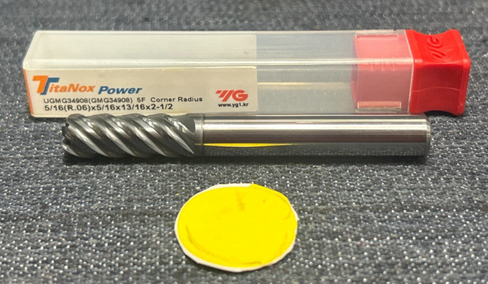 YG-1  5 FLUTE TITA NOX POWER END MILL UGMG34908  5/16 X 5/16 X 13/16 X 2-1/2