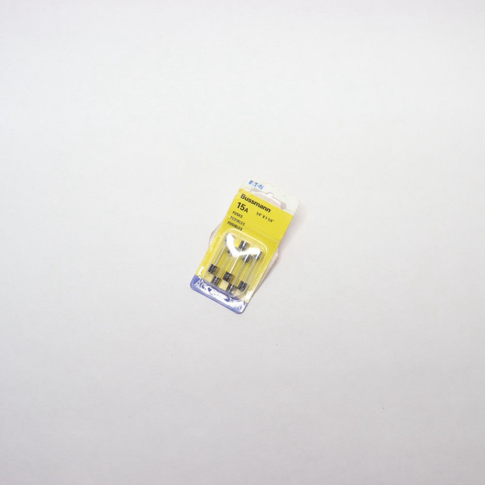 (5-Pk) Cooper Bussmann AGC Series Silver Glass-Tube Fuses 15 Amp BP/AGC-15