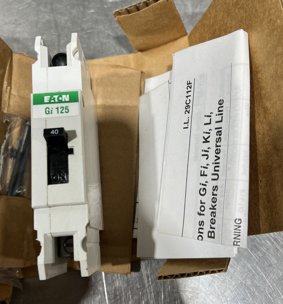 GI1040 Cutler Hammer Gi125 1 Pole 40 Amp 240V Molded Case Breaker Nos Surplus