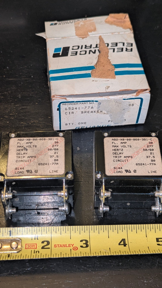 (1) Reliance Electric 65241-77A / AB2-X0-00-060-3B1-C 30A Circuit Breaker NOS