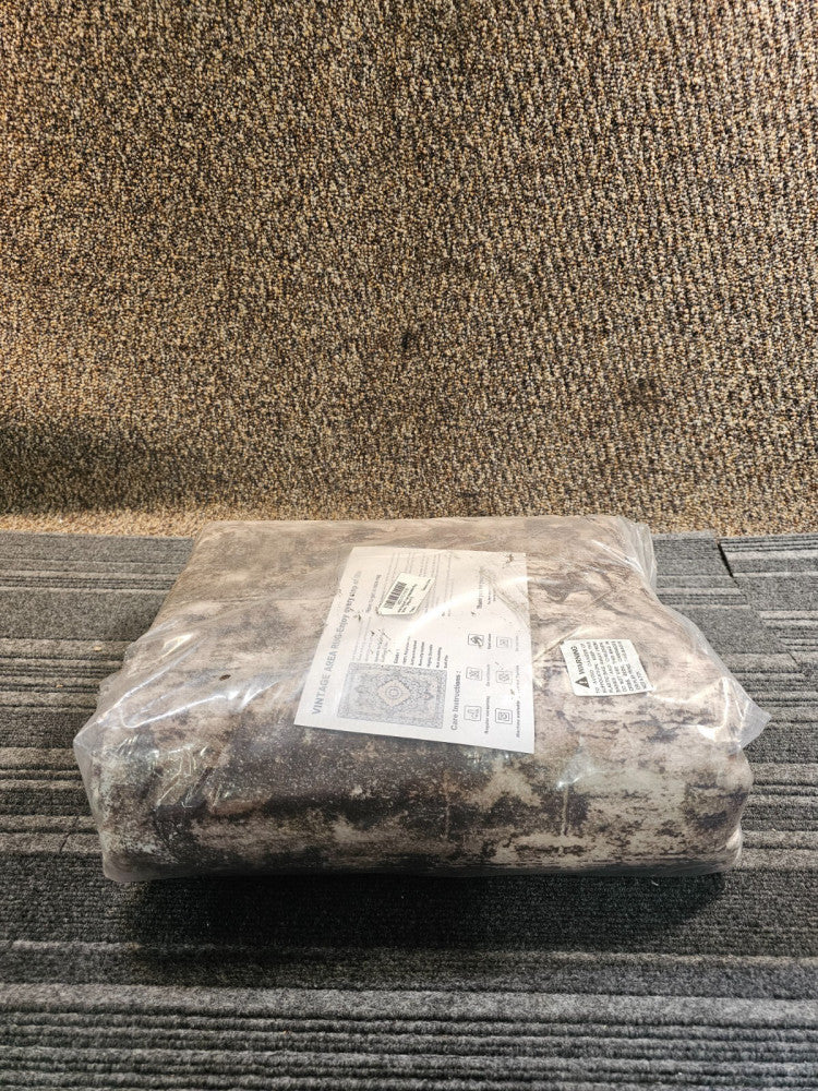 Cryptolite Abstract Area Rug 5x7 Washable Rug w/ Non-Slip Backing Low Pile Brown