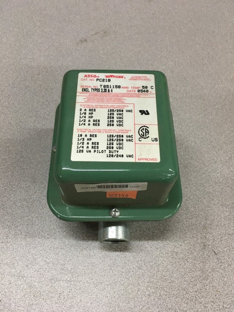 NEW NO BOX ASCO TRI-POINT PRESSURE SWITCH PC21B