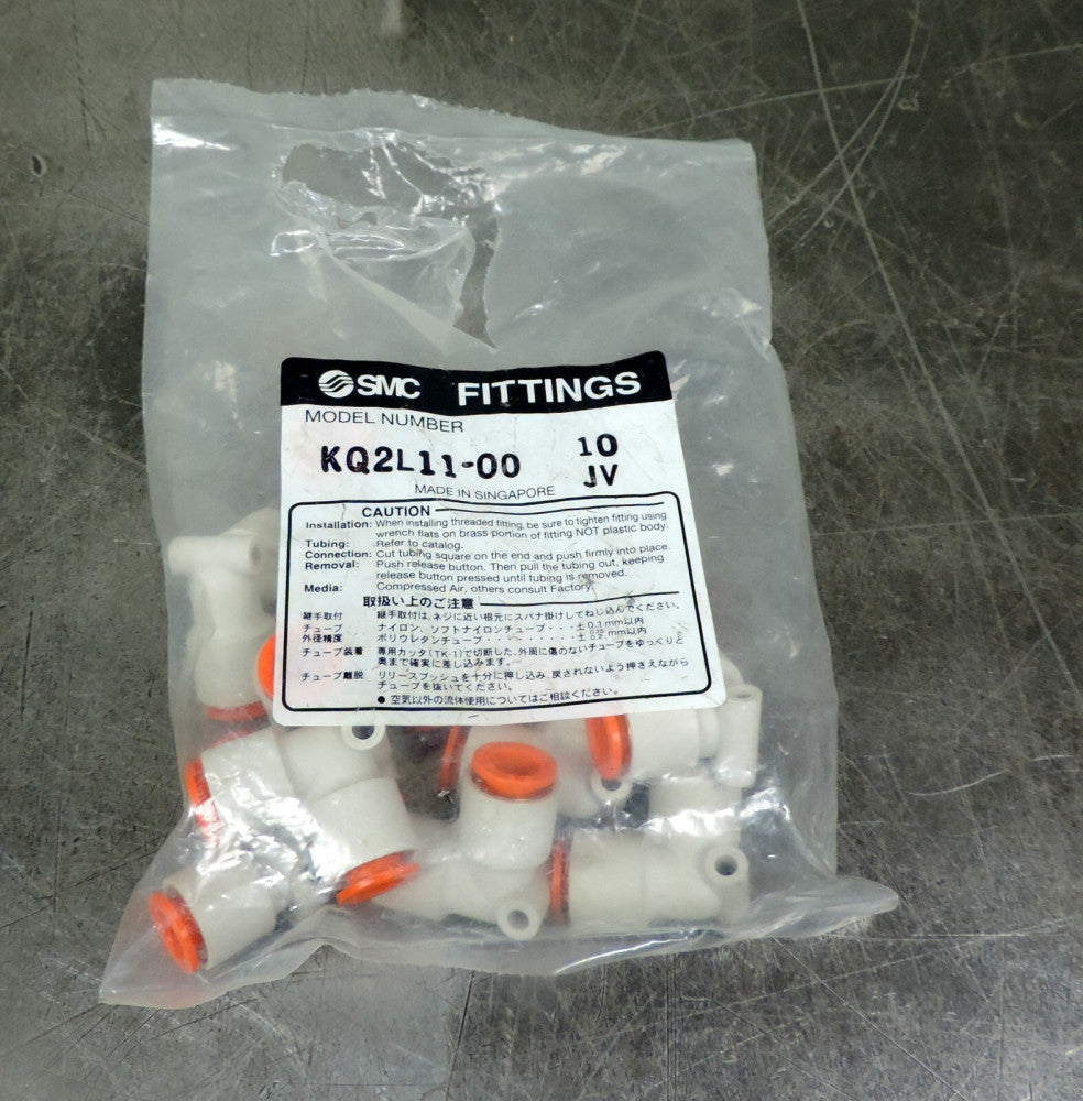 SMC KQ2L11-00 3/8 X 3/8"  Elbow Push to Connect Fitting Lot of (11) Eleven