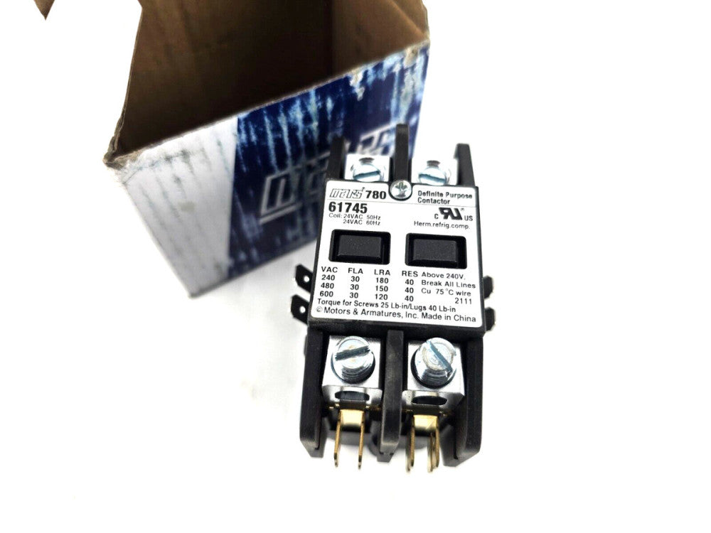 Mars Genuine 780 Definite Purpose Contactor 61745 2 Pole 30FLA 40RES 24VAC
