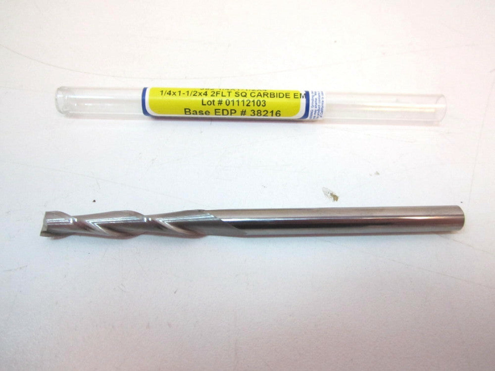 Ultra Tool (38216) 1/4" Carbide 2F 1/4 x 1-1/2 LOC x 4" OAL Square End Mill 