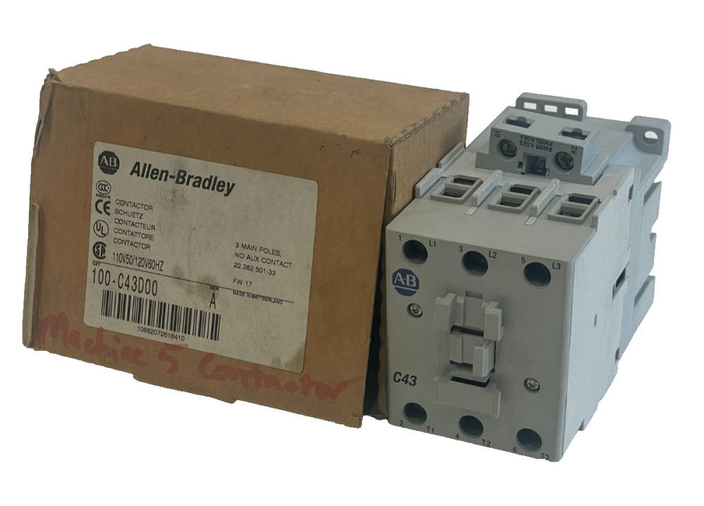ALLEN BRADLEY 100-C43D00 CONTACTOR SER. A 100C43D00 NEW, SURPLUS