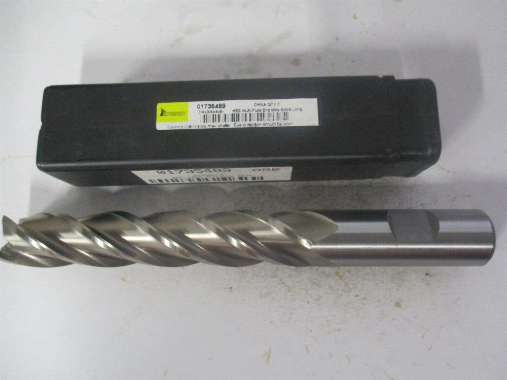 (720-3611) 3/4" x 4" x 3/4" x 6-1/4" OAL High Speed Steel 4Fl Square End Mill 