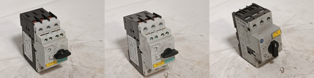 Lot Motor Breakers, Siemens 3RV21-1HA10 3RV21-1AA10, Allen-Bradley 140M-C2T-B63
