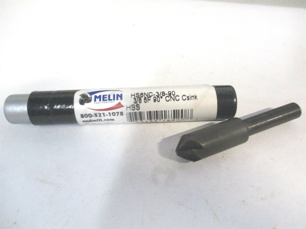 Melin Tool (18520) 3/8" x 1/4" x 3/8" x 2" OAL HSS 6-Flute Countersink