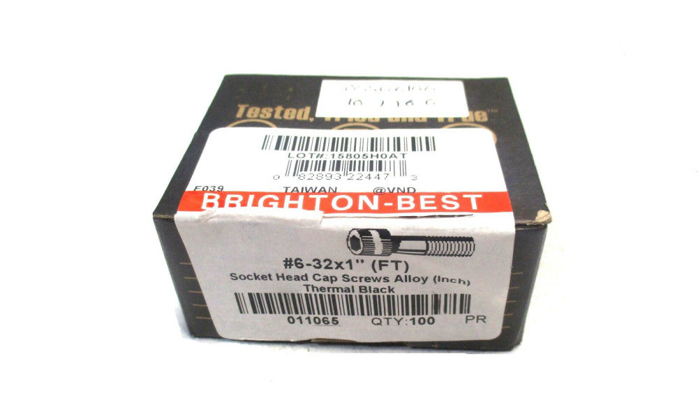 Brighton (011065) #6-32 UNC 1" OAL 7/64" Hex Socket Cap Screw - Lot of 100