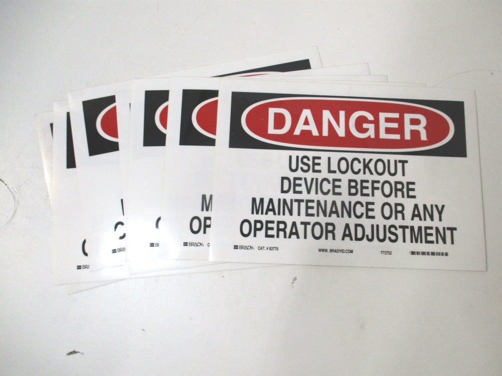 Brady (83778) 7" x 10" Use Lockout Device Before Maintenance Sign - Lot of 7