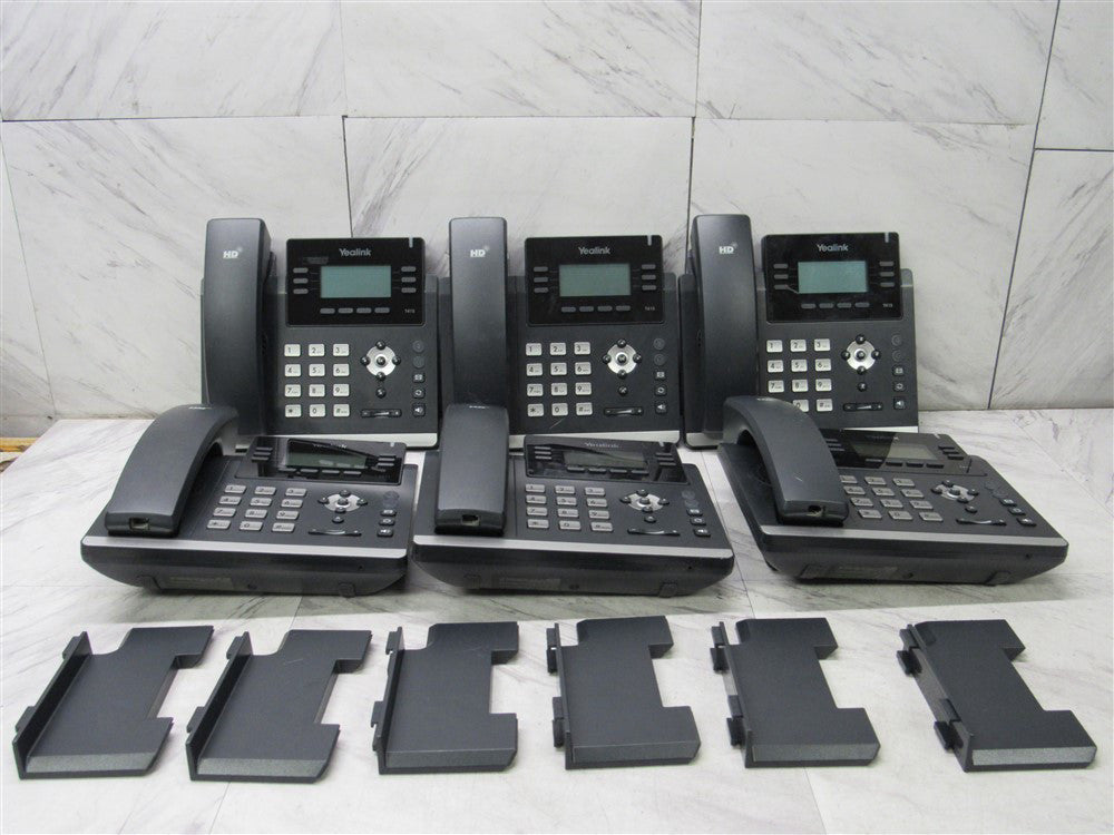 Lot of 6 Yealink SIP-T41S IP Phones TESTED GOOD CONDITION! Black!