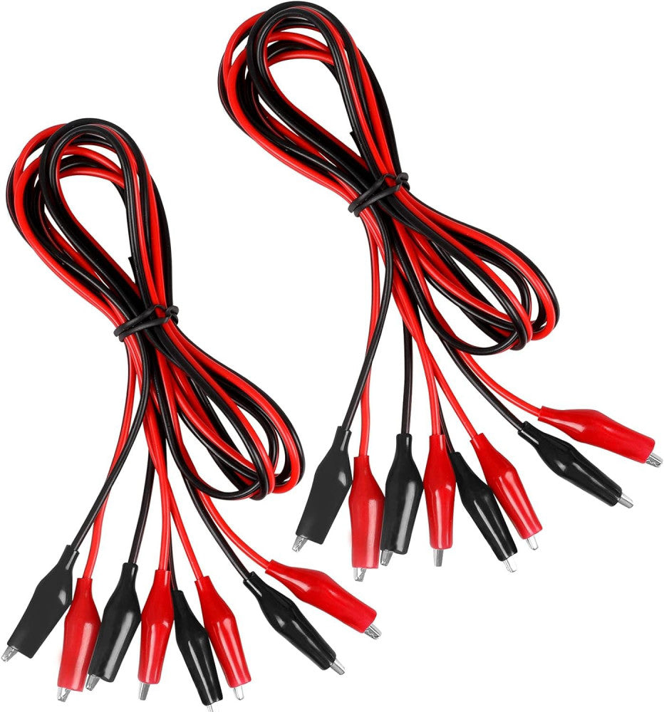 4 Groups 1M Alligator Clips Electrical, Insulated Test Leads with Red, black 