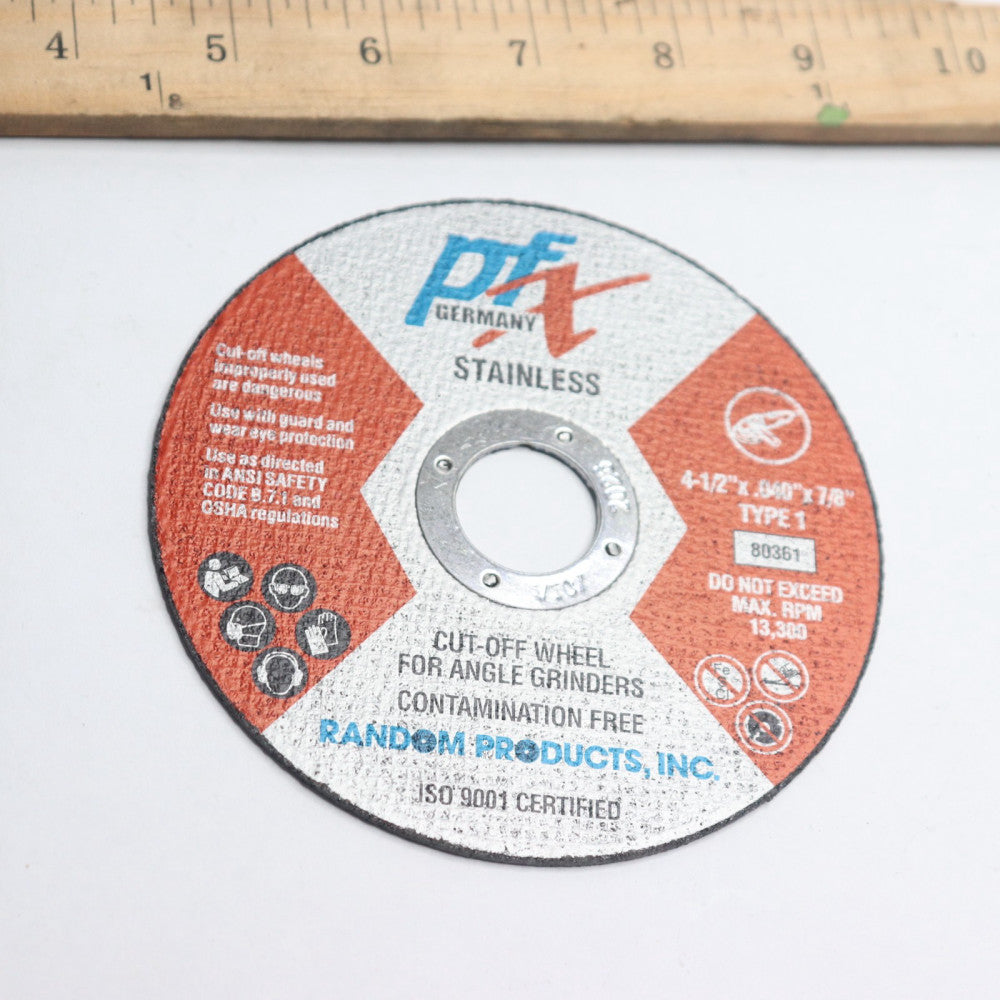PFX Cut-Off Wheel Stainless 4-1/2" x .040 x 7/8" 80361