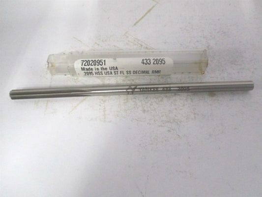 (433-0.2095) 0.2095" x 1-1/4" x 5" 6-Flute Straight Shank HSS Chucking Reamer 