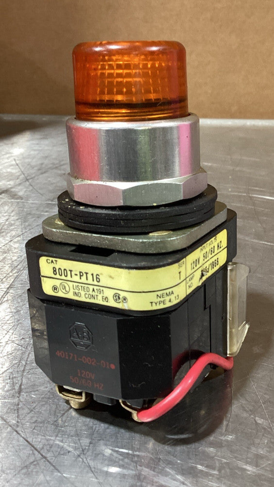 ALLEN BRADLEY 800T-PT16  SER T Orange ILLUMINATED PUSH BUTTON