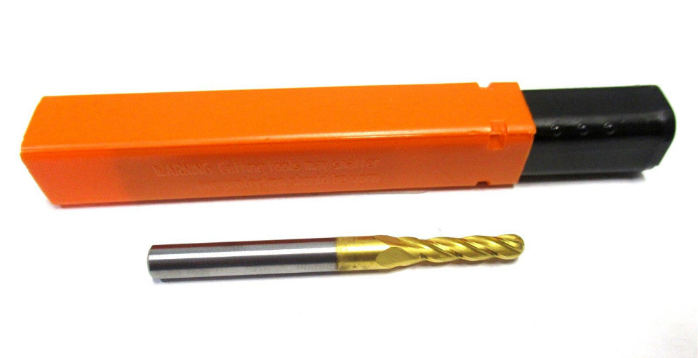 Made in USA (2829840) 9/64 x 3/16 x 9/16 x 2 4-Flute SE RH Carbide Ball End Mill