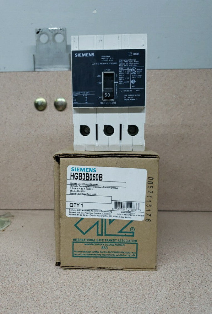 New Take Out! Siemens HGB3B050B Circuit Breaker 3P 50 Amp 600V 