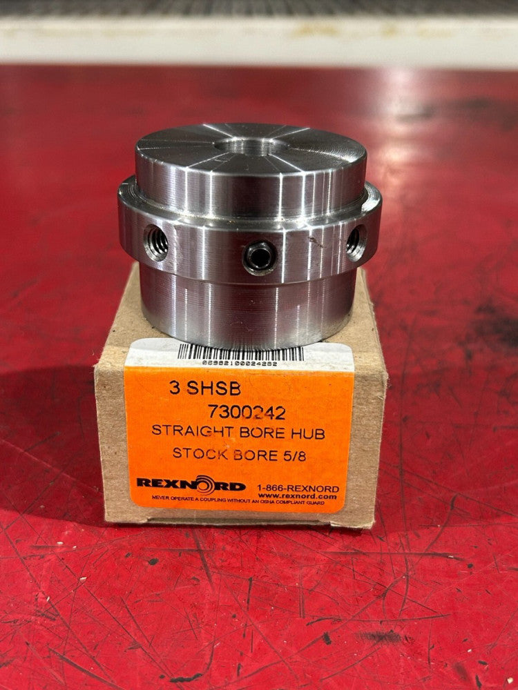 NEW IN BOX REXNORD STRAIGHT BORE HUB 3 SHSB 7300242 STOCK BORE 5/8