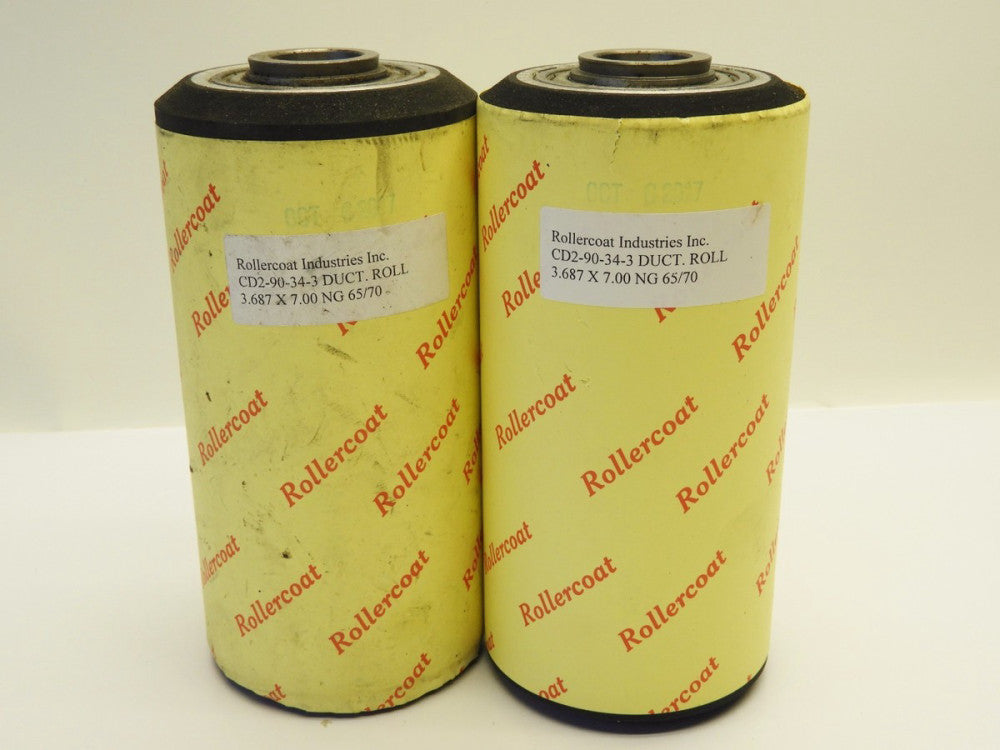 Lot of 2 Rollercoat CD2-90-34-3 Duct Roll 3.687 x 7.00 NG 65/70