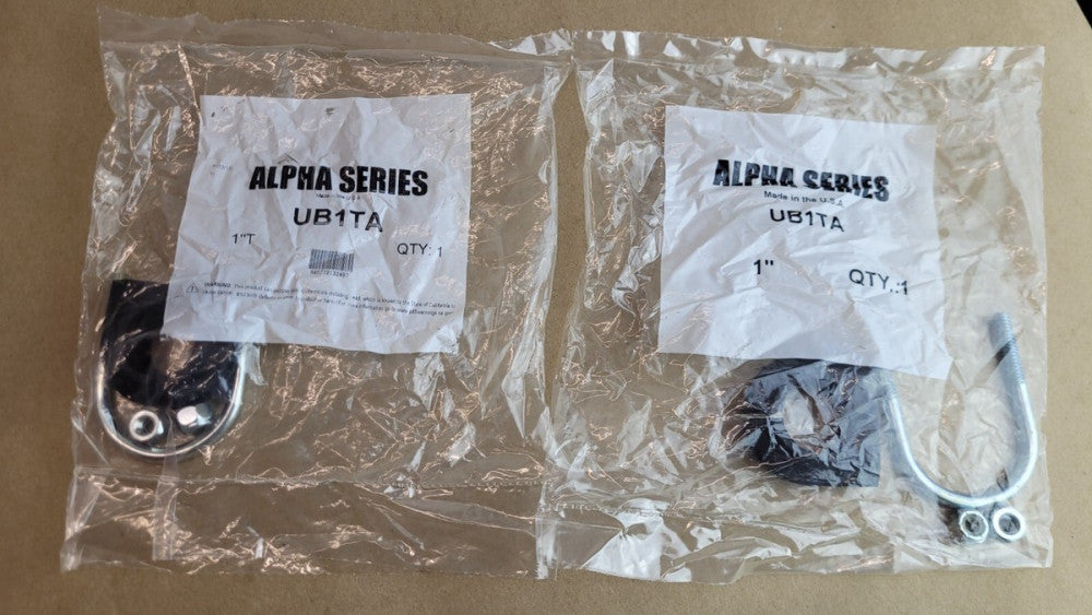 Lot of 2 Alpha Series UB1TA 1" Vibration Dampening U-Bolts