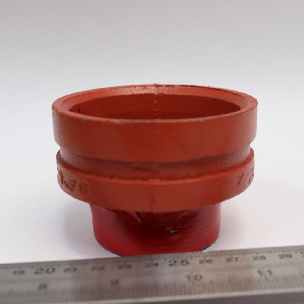 Vict. Concentric Reducer Ductile Iron Orange Enamel 3" x 2" x 2-1/2" 52