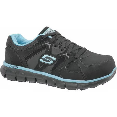 Skechers 76553 - Bkbl Sz 5Ew Women's Athletic Shoe, 5, Leather Upper, Alloy