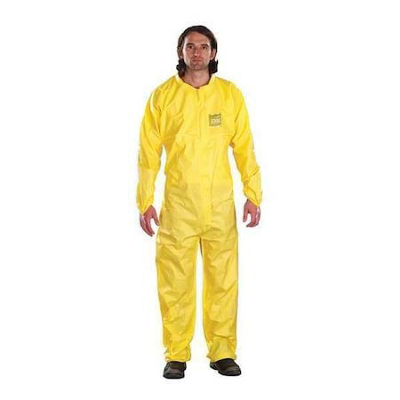 Ansell 68-2300 Disposable Coverall, Collared, S, Polyethylene, Zipper, Elastic