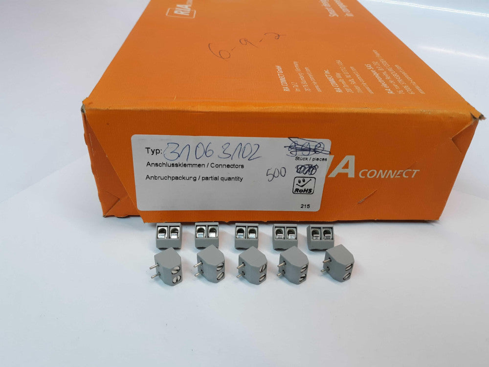 RIA Connect 37063102 2-Pin Universal Screw Terminal Block Connects Lot of 10