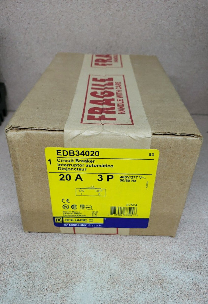 1) Square D EDB34020 20A 2 Poles Bolt On Circuit Breaker new in box