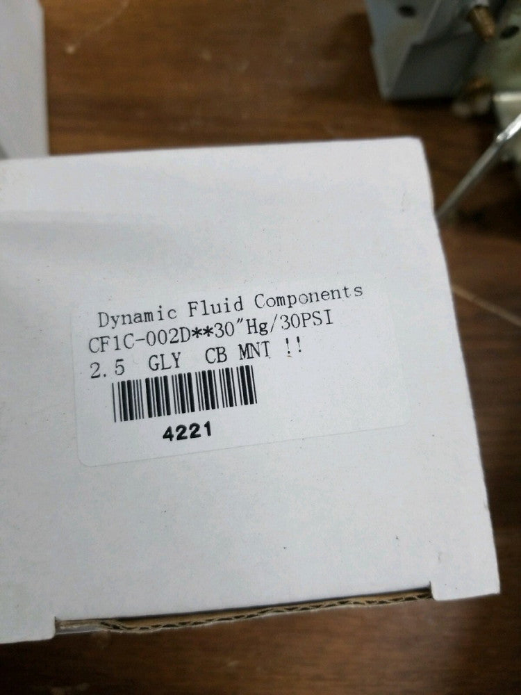 *NEW* Dynamic Fluid Components CF1C-002D 30 PSI Gauge 2.5"