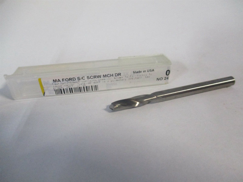 (20615200) #24 118° Spiral Flute Solid Carbide Screw Machine Drill Bit 