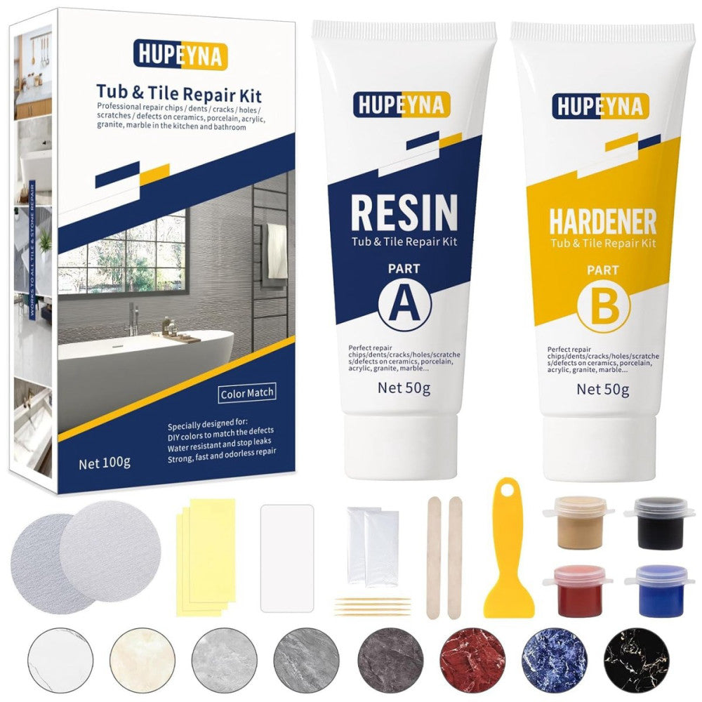 Tub, Tile and Shower Repair Kit (Color Match), Hupeyna Porcelain Kit,... 