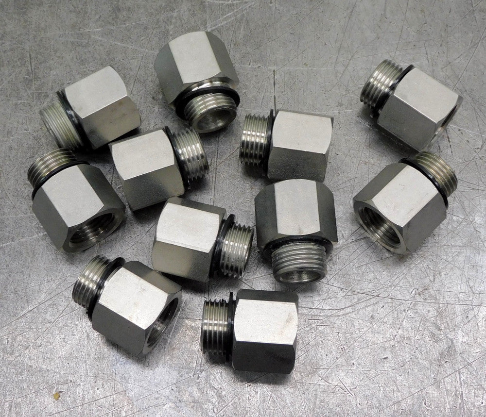 Stainless Steel Straight Pipe Reducing Adapter 3/8" NPT Lot of Eleven (11)