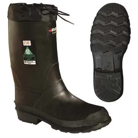 Baffin 85740000 Men's Refinery Rubber Boot, Steel Toe, 11" Height, Black, 8
