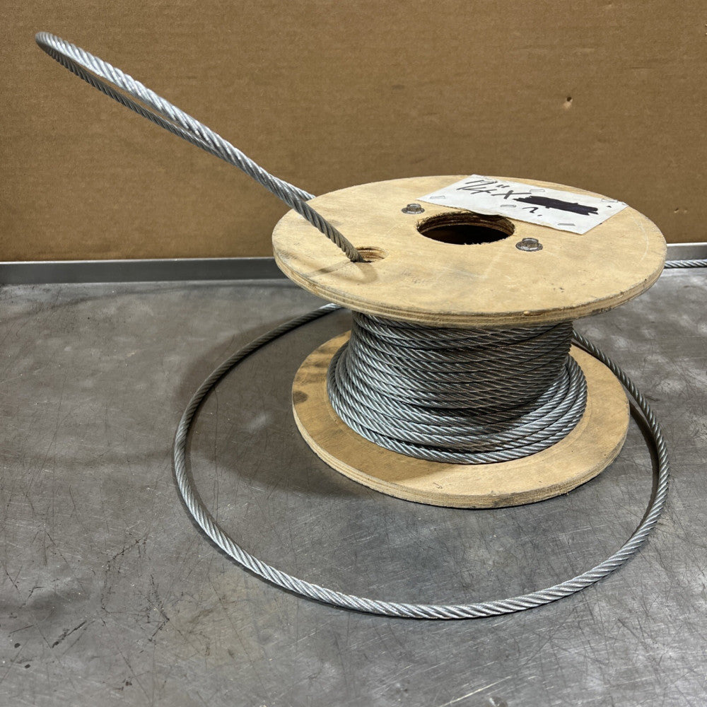 1/4” Braided Wire Rope. Nos Surplus. Partial Reel-Left Over Surplus