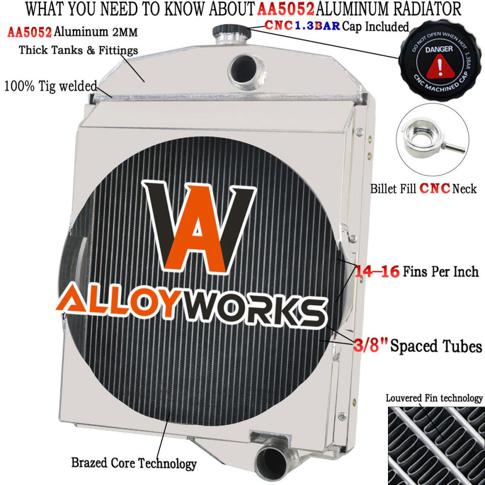 3 Row Radiator For Oliver Tractor 1550 1555 1600 1650 1655 Model 163343A 1652570