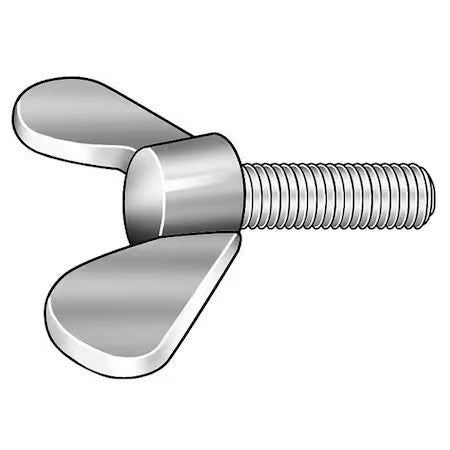Zoro Select Ws6x10030-001P1 Thumb Screw, M10-1.50 Thread Size, Rounded Wing,