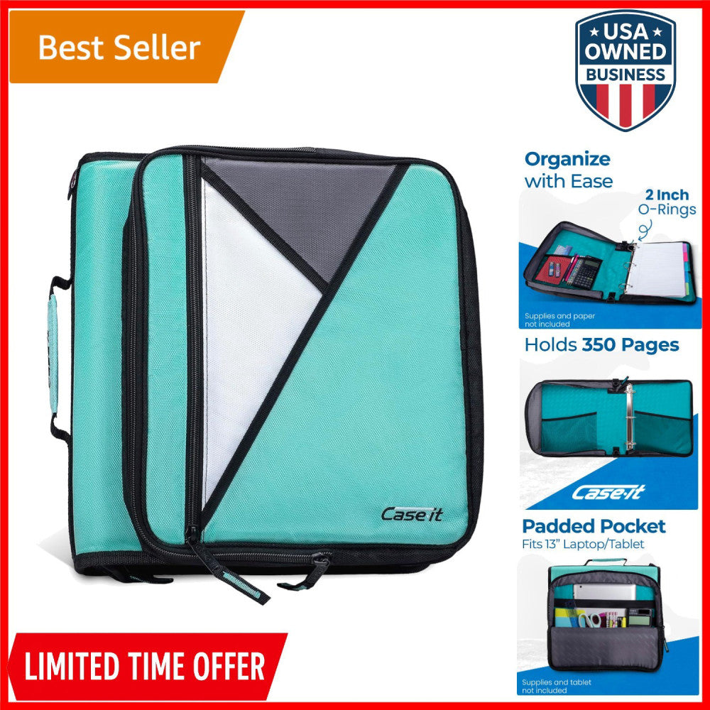 Zipper Binder Nylon 2-Inch Capacity Padded Pocket Office School Organizer
