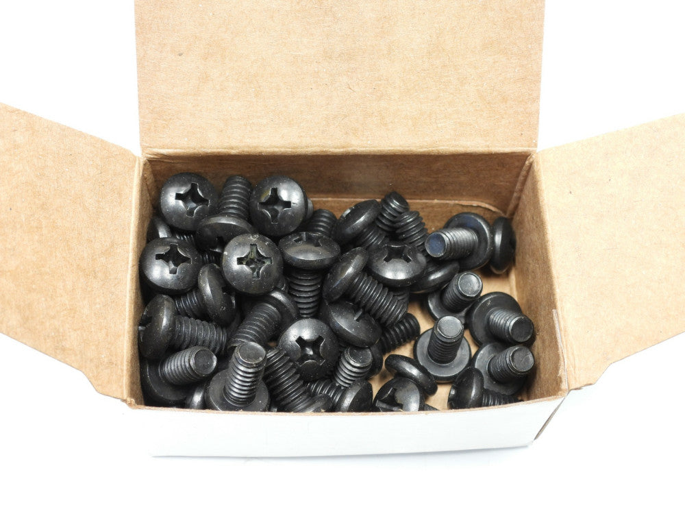 50pcs Screw 1/4-20 x 1/2, Phillips Pan Head Machine Screws SS, Black Oxide Mach