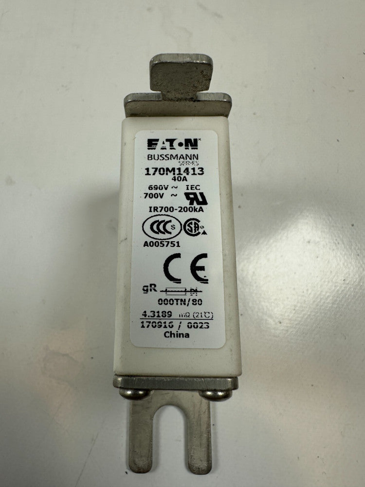 EATON Bussmann 170M1413 Fuse 40A/690V IR700-200kA - New Fast Ship From USA