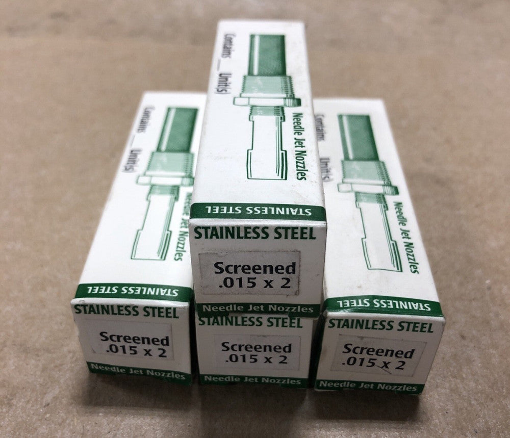 NEW Gatewood Needle Jet Nozzle .015X2 Stainless Steel Screened (LOT OF 4)
