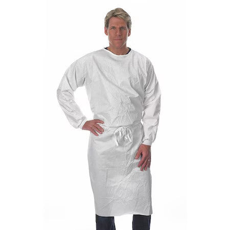 Lakeland Pbl141-2X Disposable Sleeve Apron, Tyvek(R), Serged, 5.5 Mil, 48 In,