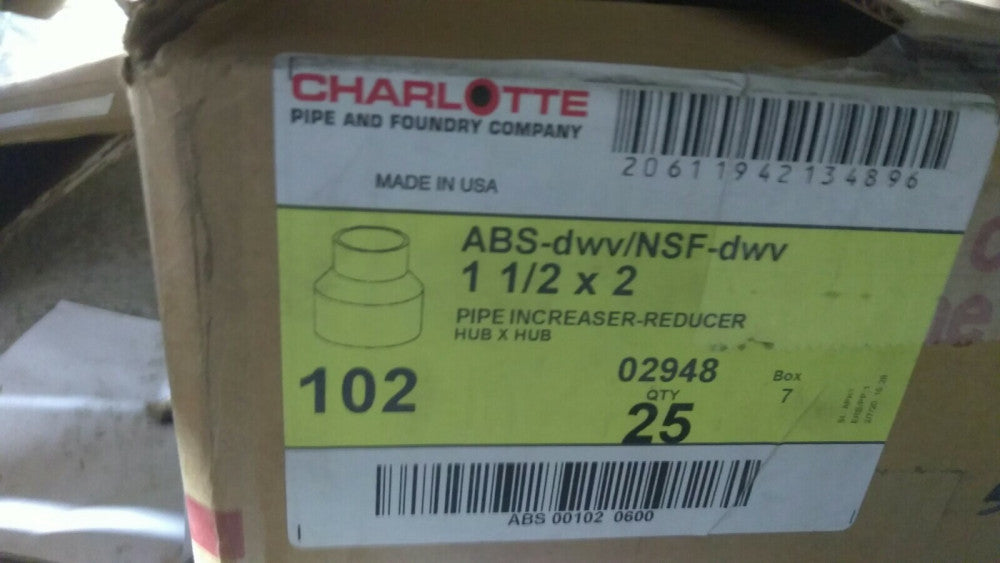 (25) NEW Charlotte Cleanout Plug ABS-dwv/NSF-dwv 1-1/2" x 2" 