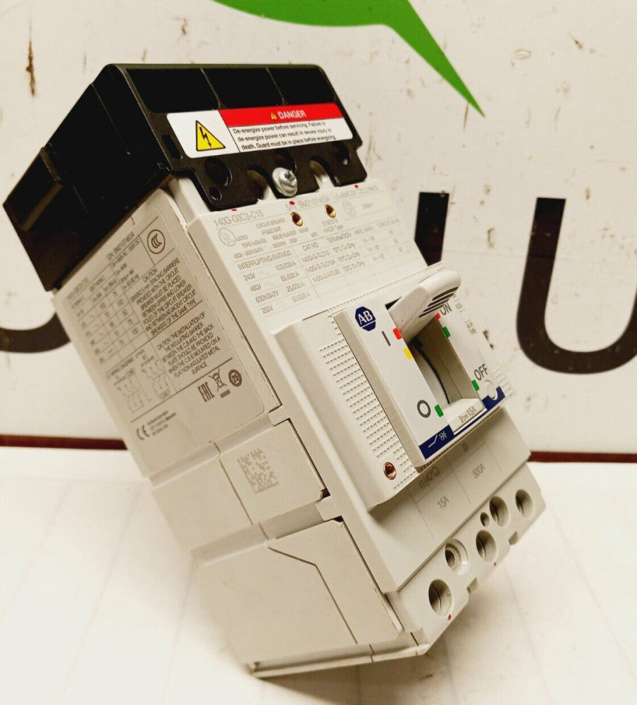 ALLEN-BRADLEY 140G-G6C3-C15 15 AMP CIRCUIT BREAKER 3 POLE 600Y/347 VAC 250 VDC
