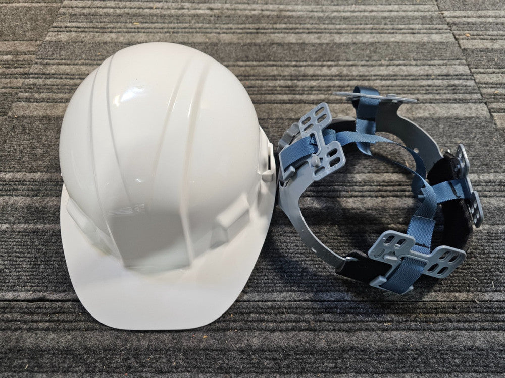 (QTY 3) JACKSON SAFETY 'SENTRY III' WHITE HARD HAT WITH 6PT RATCHET SUSPENSION