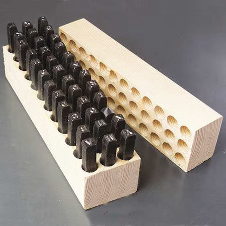 Young Bros Stamp Works 08361 Steel Stamps Set,2-7/8" Shank L,Steel