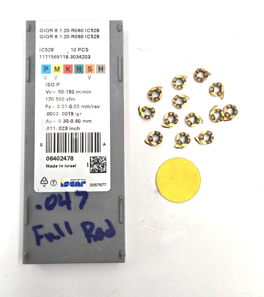 ISCAR GROOVING INSERT*GIR 8-1.20-R060****LOT OF 13