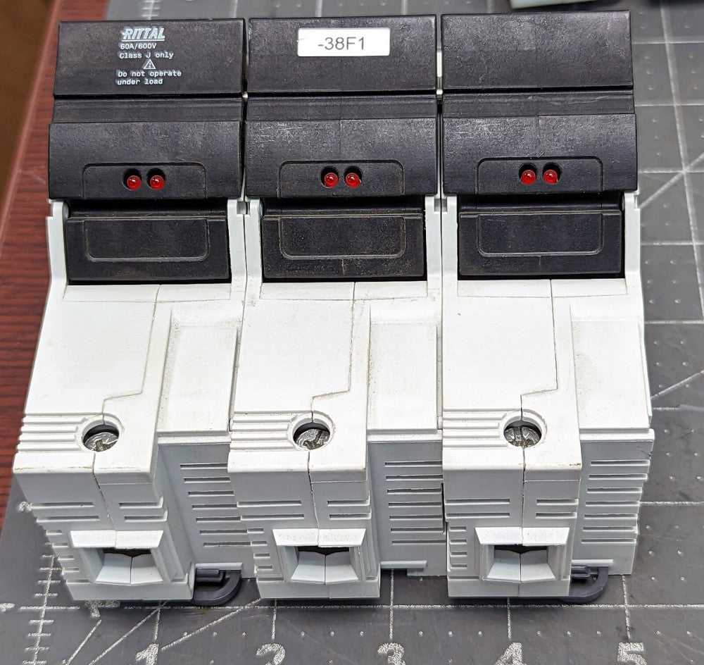 SV 9345.035 Rittal 60A 3-Pole Fuse Holder Tested Working Pull [B2S3]