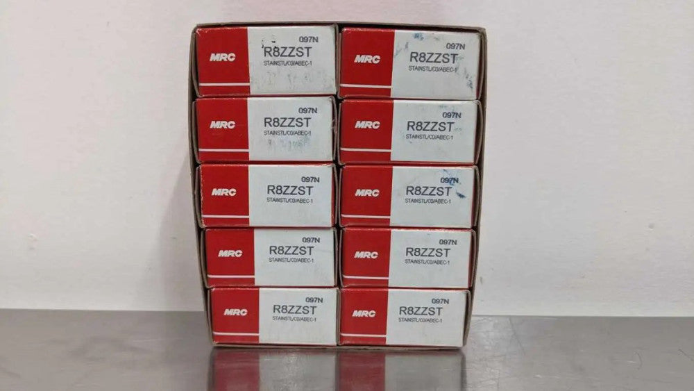 10 Pack MRC R8ZZST Deep Groove Ball Bearing 1/2" ID x 1 1/8" OD x 5/16" Wide STA